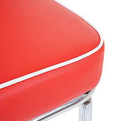 Mendler 2x tabouret de bar Avellino, chaise de comptoir, design rétro des années 50, similicuir ~ rouge / blanc pas cher