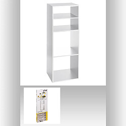 Atmosphera, Createur D'Interieur Etagère rectangulaire 4 cases Mix - H. 100,5 cm - Blanc