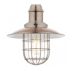 Luminaire Center Suspension Terrace cuivre antique et verre 1 ampoule