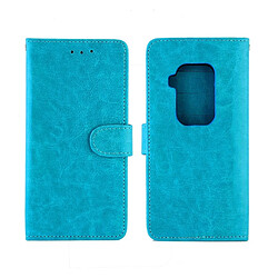 Wewoo Housse Coque Etui à rabat horizontal pour Motorola Moto One Zoom / One Pro Crazy Horse Texture avec support et logements cartesportefeuille et cadre photo Bleu clair