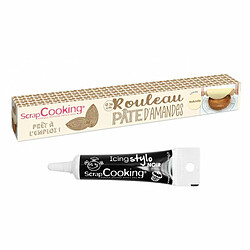 Scrapcooking Pâte d'amande en rouleau Naturel 300 g + Stylo de glaçage noir