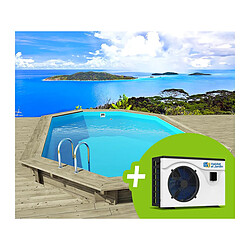 Habitat Et Jardin Piscine bois Palma 145 7.57 x 4.07 x 1.44 m + Pompe à chaleur 6.1 kW