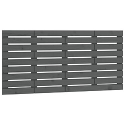 vidaXL Tête de lit murale Gris 146x3x63 cm Bois massif de pin