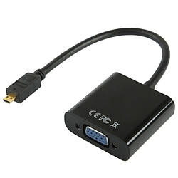 Wewoo Câble noir Full HD 1080P Micro HDMI mâle à VGA femelle adaptateur vidéo avec audio, longueur: 22cm