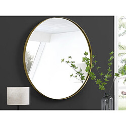 Vente-Unique Miroir mural rond en métal - D.80 cm - Doré - JAFFREL