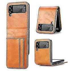 Universal Étui de téléphone pliant en cuir PU pour Samsung Galaxy Z Flip 3 - Brown