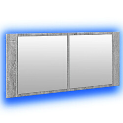 Acheter vidaXL Armoire à miroir à LED de bain gris sonoma 100x12x45 cm