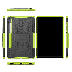 Avis Coque en TPU hybride anti-goutte de style cool avec béquille vert pour votre Samsung Galaxy Tab S6 T860 T865