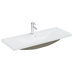 vidaXL Lavabo encastré avec robinet 101x39x18 cm Céramique Blanc