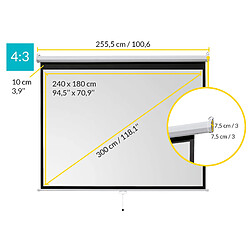 Écran de projection ivolum manuel 240 x 180 cm