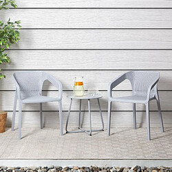 Homestyle4U Lot de 6 chaises jardin en gris