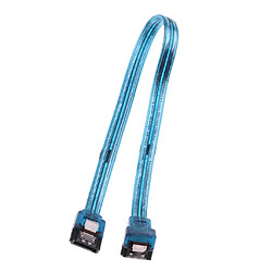 Câble sata iii 6.0gbps de 25cm avec loquet de verrouillage et prise de 90 degrés - bleu pas cher