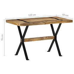 vidaXL Table à manger 120x60x76 cm bois de manguier brut pas cher