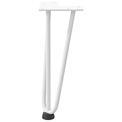 Acheter vidaXL Pieds de table en forme d'épingle à cheveux 4 pcs blanc 30 cm