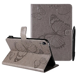 Etui en PU motif papillon avec support magnétique gris pour votre iPad mini (2021)