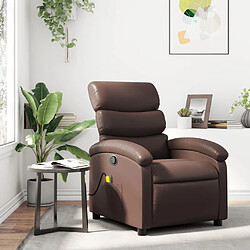 vidaXL Fauteuil de massage inclinable Marron Similicuir