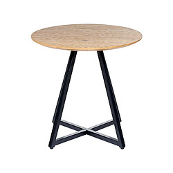 Beliani Table d'appoint teinte bois clair et noir ATOKA