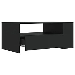 Avis vidaXL Table basse noir 102x55x42 cm bois d'ingénierie