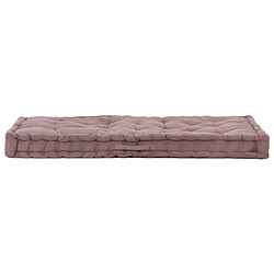 vidaXL Coussin de plancher de palette Coton 120x80x10 cm Taupe