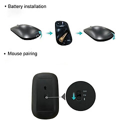 Universal Souris sans fil AF30 Bluetooth 4.0 Souris silencieuse optique Portable de bureau léger Brilliant pour ordinateurs portables(Le noir) pas cher