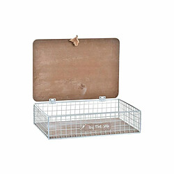 Boîte Décorative DKD Home Decor Blanc Marron Bois Métal 24 x 16 x 6 cm