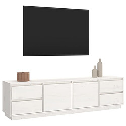 Acheter Maison Chic Meuble TV scandinave - Banc TV pour salon Blanc 176x37x47,5 cm Bois de pin massif -MN30239