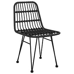 Maison Chic Mobilier à dîner 5 pcs de jardin - Ensemble table et chaises d'extérieur - Salon/Mobilier de jardin classique Noir Résine tressée -MN25392 pas cher