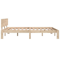 Maison Chic Lit adulte - Lit simple Cadre de lit,Structure du lit Contemporain Bois de pin massif 140x200 cm -MN14967 pas cher