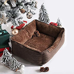 Acheter Feandrea Lit pour Chien Panier pour Chien Revêtement en Tissu Style Ours en Peluche Déhoussable et Lavable en Machine Marron 75 x 58 x 22 cm PGW10CC