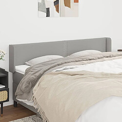 Maison Chic Tête de lit moderne avec oreilles pour chambre - Décoration de lit Gris clair 163x16x78/88 cm Tissu -MN45859