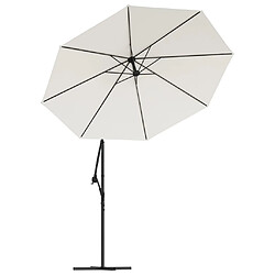 vidaXL Tissu de remplacement pour parasol déporté blanc sable 300 cm pas cher