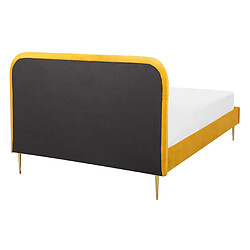 Acheter Beliani Lit double en velours jaune 140 x 200 cm FLAYAT