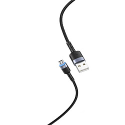 Câble de données Tellur, USB vers Micro USB, LED, Nylon tressé, 1,2 m, Noir