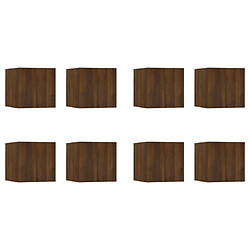 vidaXL Meubles TV muraux 8 pcs Chêne marron 30,5x30x30 cm