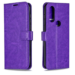 Wewoo Housse Coque Crazy Horse Texture Horizontal Étui en cuir avec support et fentes pour cartes et portefeuille et cadre photo Moto One Vision Violet