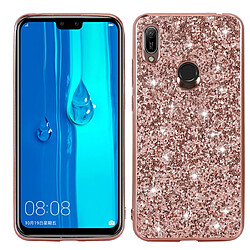 Wewoo Coque Pour Huawei Y6 Prime Glittery Powder Shockproof TPU Case Rose Rold