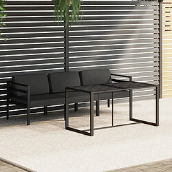 Maison Chic Ensemble de 4 Tables et chaises d'extérieur avec coussins,Salon de jardin Aluminium Anthracite -GKD737535