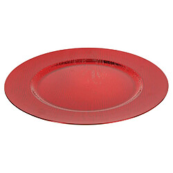 Atmosphera, Createur D'Interieur Lot de 12 dessous d'assiette effet bois D. 33 cm - Rouge