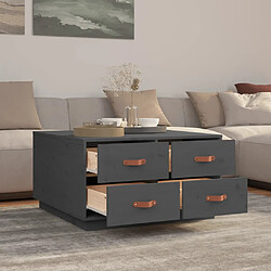 Avis vidaXL Table basse Gris 80x80x45 cm Bois massif de pin