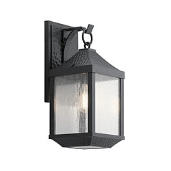 Elstead Lighting Applique murale extérieur Springfield Verre ensemencé Noir en détresse