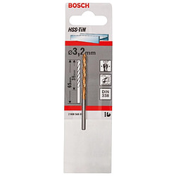 Forets à métaux rectifiés Bosch HSS-TiN, DIN 338 3.2X36X65