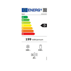 Réfrigérateur combiné 60cm 321cm nofrost - KGN362WDF - BOSCH