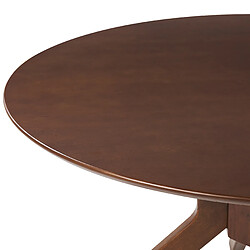 Acheter Beliani Table à manger ronde d 120 cm bois sombre TYMIS