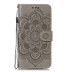 Wewoo Coque Etui à rabat en cuir Mandala avec motif gaufrage pour iPhone 11 Pro support et logements cartes portefeuille et cadre photo et lanière Gris