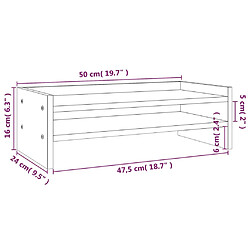 vidaXL Support pour moniteur 50x24x16 cm Bois de pin solide pas cher