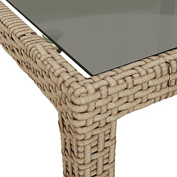 Acheter vidaXL Table de jardin Beige 250x100x75 cm Verre trempé et poly rotin