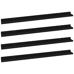 vidaXL Étagères murales 4 pcs Noir 100x9x3 cm