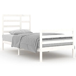 vidaXL Cadre de lit sans matelas blanc bois massif 90x200 cm