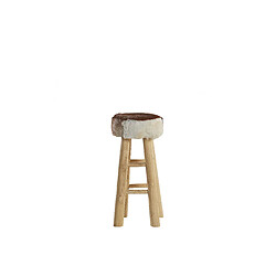 Beliani Tabouret de bar Cuir Marron WALTON pas cher