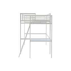 Vente-Unique Lit mezzanine CASUAL II - 140 x 190 cm - plateforme bureau - Blanc pas cher